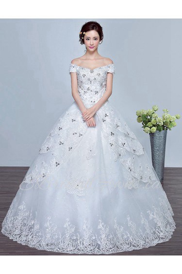 Ball Gown Off-the-shoulder Wedding Dress with Crystal