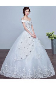 Ball Gown Off-the-shoulder Wedding Dress with Crystal