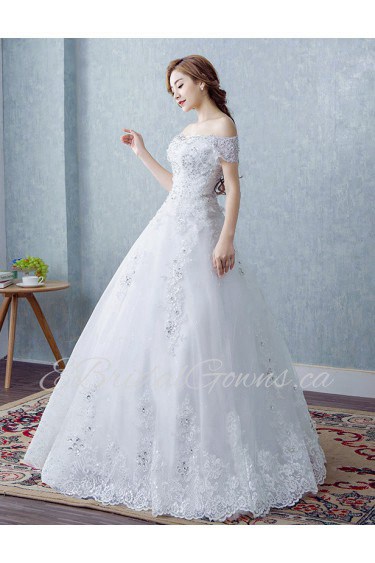 Ball Gown Off-the-shoulder Wedding Dress with Crystal