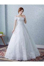 Ball Gown Off-the-shoulder Wedding Dress with Crystal