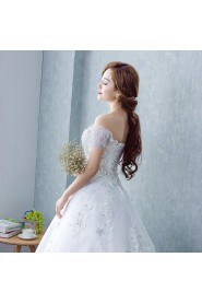 Ball Gown Off-the-shoulder Wedding Dress with Crystal