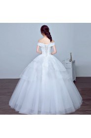 Ball Gown Off-the-shoulder Wedding Dress with Flower(s)