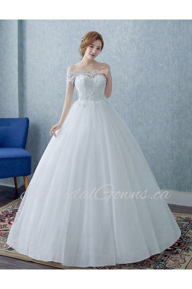 Ball Gown Off-the-shoulder Wedding Dress with Crystal