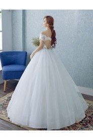 Ball Gown Off-the-shoulder Wedding Dress with Crystal