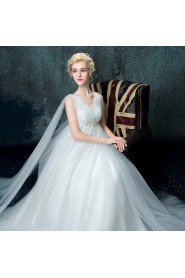 A-line V-neck Organza Wedding Dress