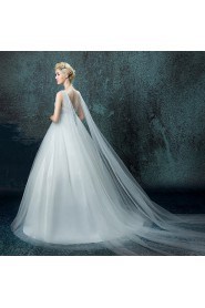 A-line V-neck Organza Wedding Dress