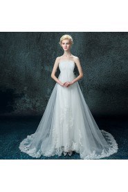 A-line Strapless Organza Wedding Dress