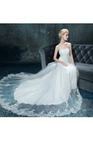 A-line Strapless Organza Wedding Dress