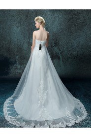 A-line Strapless Organza Wedding Dress