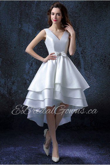 A-line V-neck Knee-length Prom / Evening Dress