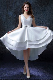 A-line V-neck Knee-length Prom / Evening Dress