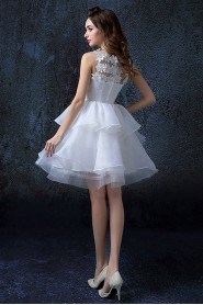 A-line Jewel Short / Mini Prom / Evening Dress