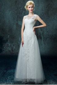 A-line Scoop Organza Wedding Dress