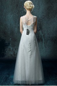 A-line Scoop Organza Wedding Dress