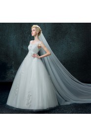 A-line V-neck Organza Wedding Dress