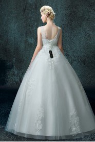 A-line V-neck Organza Wedding Dress