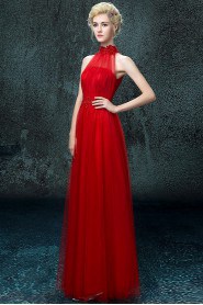 A-line Halter Ankle-length Prom / Evening Dress