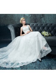 A-line V-neck Organza Wedding Dress