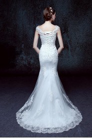 Trumpet / Mermaid Scoop Organza Wedding Dress