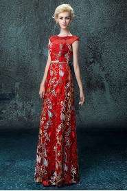 Sheath / Column Scoop Floor-length Prom / Evening Dress