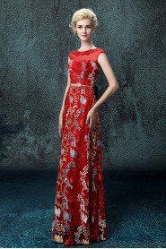 Sheath / Column Scoop Floor-length Prom / Evening Dress