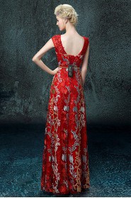 Sheath / Column Scoop Floor-length Prom / Evening Dress