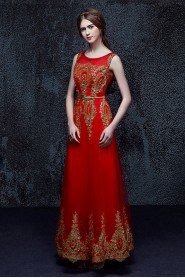 A-line Scoop Ankle-length Prom / Evening Dress