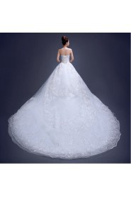 Ball Gown Strapless Lace Wedding Dress