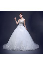 Ball Gown Strapless Lace Wedding Dress