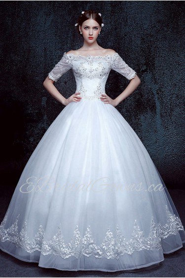 Ball Gown Off-the-shoulder Lace Wedding Dress