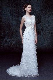 A-line Scoop Lace Wedding Dress