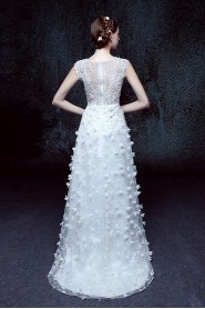 A-line Scoop Lace Wedding Dress