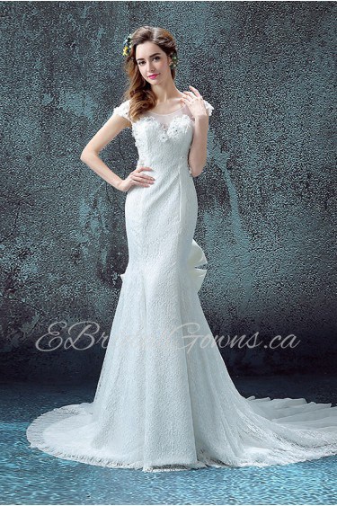 Trumpet / Mermaid Scoop Organza Wedding Dress