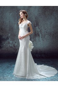 Trumpet / Mermaid Scoop Organza Wedding Dress