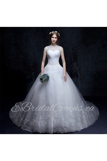 Ball Gown Bateau Organza Wedding Dress