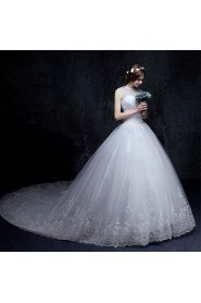 Ball Gown Bateau Organza Wedding Dress