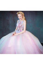 Ball Gown Scoop Tulle,Satin Prom / Evening Dress