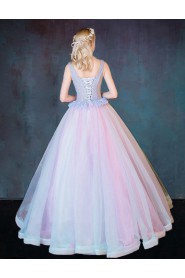 Ball Gown Scoop Tulle,Satin Prom / Evening Dress