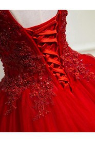 Ball Gown High Neck Lace Prom / Evening Dress