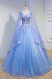 Ball Gown V-neck Lace Quinceanera Dress