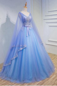 Ball Gown V-neck Lace Quinceanera Dress