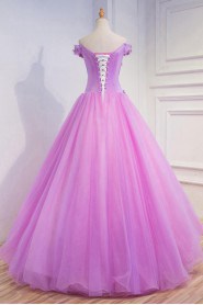 Ball Gown Off-the-shoulder Tulle,Satin Prom / Evening Dress