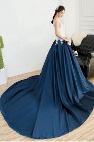 Ball Gown Scoop Satin Prom / Evening Dress