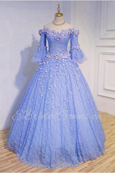 Ball Gown Off-the-shoulder Lace Quinceanera Dress