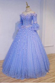 Ball Gown Off-the-shoulder Lace Quinceanera Dress