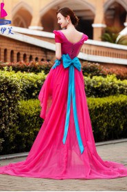 Ball Gown V-neck Tulle Prom / Evening Dress