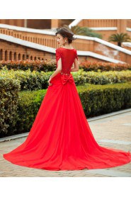 A-line Bateau Tulle,Satin Quinceanera Dress