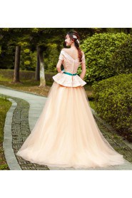 Ball Gown Off-the-shoulder Tulle,Satin Prom / Evening Dress