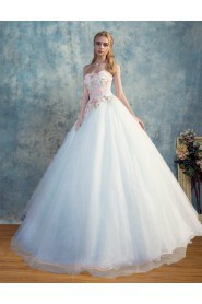 Ball Gown Strapless Tulle,Satin Quinceanera Dress