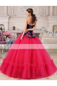 Ball Gown Strapless Tulle,Satin Prom / Evening Dress